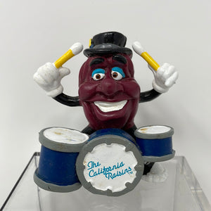 California Raisins, Drums and Drummer Figure by Applause, 1988, PVC, 3" Tall