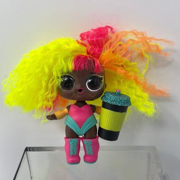 LOL Surprise Doll GLOW GURL Big Sister Baby Neon Hairvibes Hair Vibes