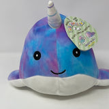 Squishmallow Hallie The Narwhal 8” Tie Dye Galaxy Pink Blue NWT Soft