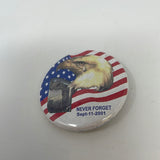 Never Forget Sept. 11, 2001 Eagle & Twin Towers Button