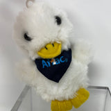 Aflac Duck Backpack Keychain Clip Plush White With Scarf No Sound