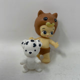 Twozies Figures Brown Chipmunk Baby and White and Black Puppy Pet