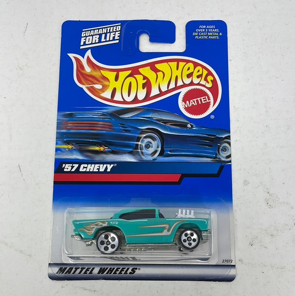 Hot Wheels Diecast 1:64 2000 ‘57 Chevy Teal S Dot Wheels 105