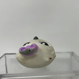 Littlest Pet Shop #449 Grey/white Owl Purple Eyes With Bow - Toy Owl