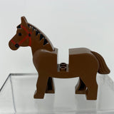 Lego Reddish Brown Horse Red Bridle Movable Head
