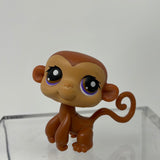 Littlest Pet Shop LPS #189 Tan Caramel Brown Monkey Purple Eyes