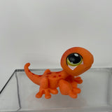 LPS Littlest Pet Shop Scaled Gecko Lizard Orange Red # 326 Green Eyes