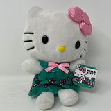 Hello Kitty Green Christmas Dress Plush 7" New Sanrio