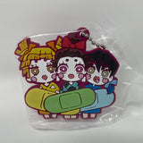 Gashapon Demon Slayer Chara Banchokou Kuno-Type Yukaku Hen Rubber Keychain Zenitsu, Tanjiro and Inosuke