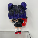 LOL Surprise Doll Blue and Black Glitter Hair and Black Glitter Outfit