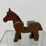 Lego Reddish Brown Horse Red Bridle Movable Head
