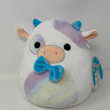 Squishmallows Belozi The Cow 8" Plush, White Cow With Blue Bow-Tie, RARE, NEW