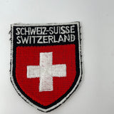 Schweiz-Suisse Switzerland Swiss Red Cross Black Shield Crest Souvenir Patch
