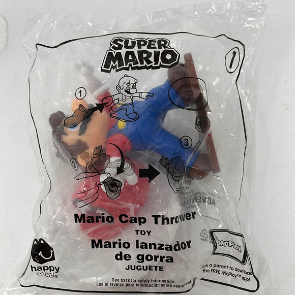 2018 Super Mario Bros McDonalds Happy Meal Toy #1 Mario Cap Thrower New Sealed