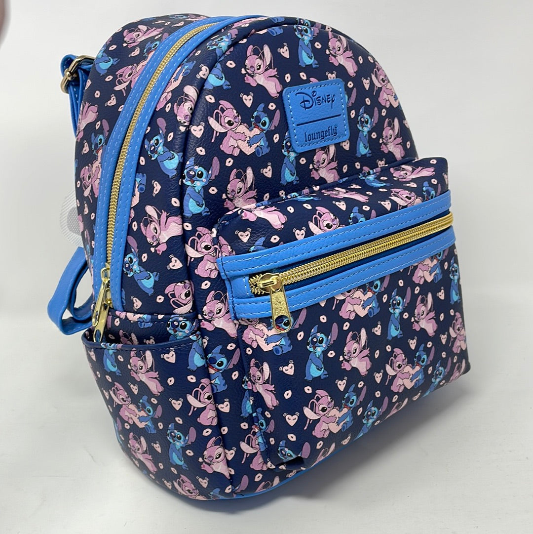 Loungefly Disney Lilo & Stitch Angel and Stitch Hearts Mini Backpack store