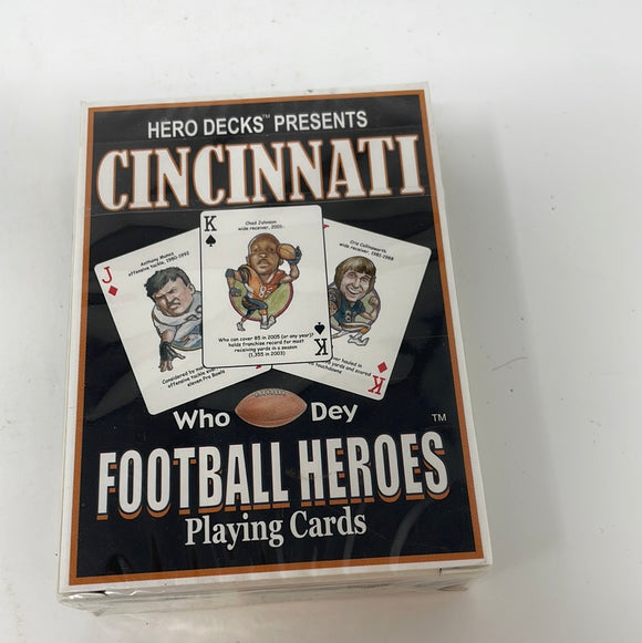 Hero Decks Presents Cincinnati Who Dey Football Heroes Playing Cards Brand New