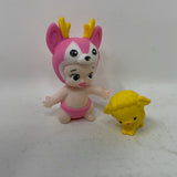 Twozies Figures Pink Deer Baby and Yellow Sheep
