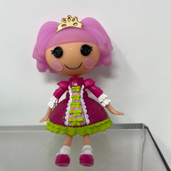Lalaloopsy Mini Doll 3”in Pink Hair Party Dress Black Buttons Eyes Cute