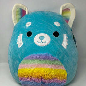 Squishmallows plush Vanessa 16” Blue “Red” Panda Rainbow Soft Belly Easter Plush 2021 New With Tags Squishmallow