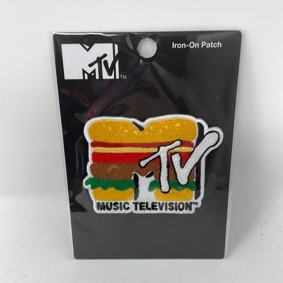 Official MTV Hamburger Logo Embroidered Iron On Patch Music Color