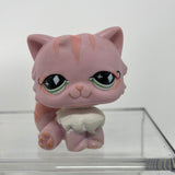 LPS Littlest Pet Shop #460 Pink Persian Cat Green Diamond Eyes