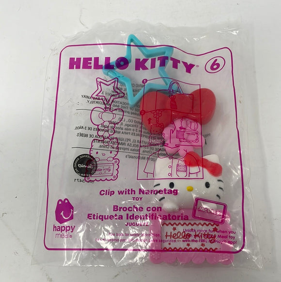 2018 McDonald’s Happy Meal Toy #6 Hello Kitty Clip with Nametag NIP Backpack Tag