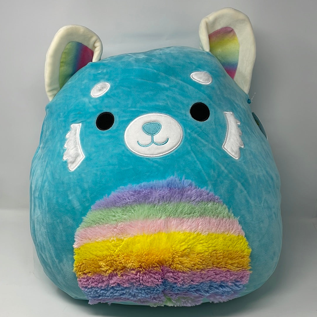 Squishmallows plush Vanessa 16” Blue “Red” Panda Rainbow Soft Belly Ea –  shophobbymall