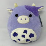 Squishmallows 8" Bubba Purple Cow NWT New Plush Stuffed Animal