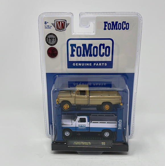 M2 Machines FoMoCo Genuine Parts 1972 Ford F-250 Explorer 4X4 and 1969 Ford F-100 Ranger 4x4 Chase 1/750