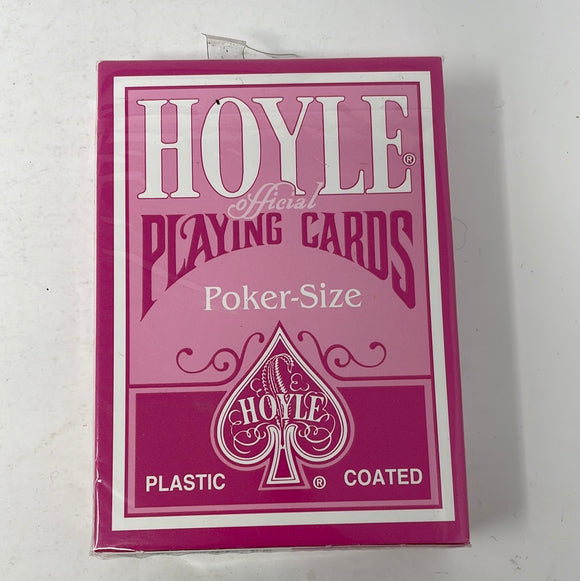 Official Hoyle Playing Cards Poker-Size Pink Plastic Coated Cards Brand New