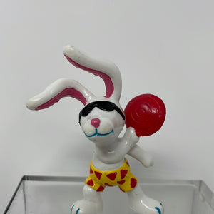 Beach Bunnies Figurine Bunny w/ Frisbee PVC Figure Applause 1989