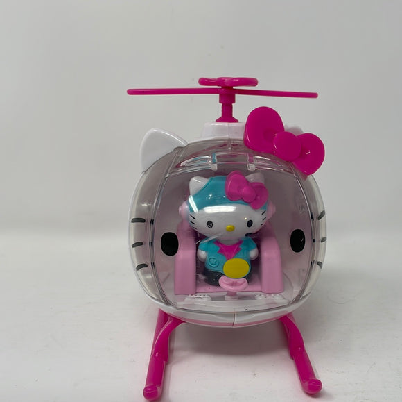Hello Kitty rescue emergency helicopter w/Hello Kitty pilot figurine 4.5