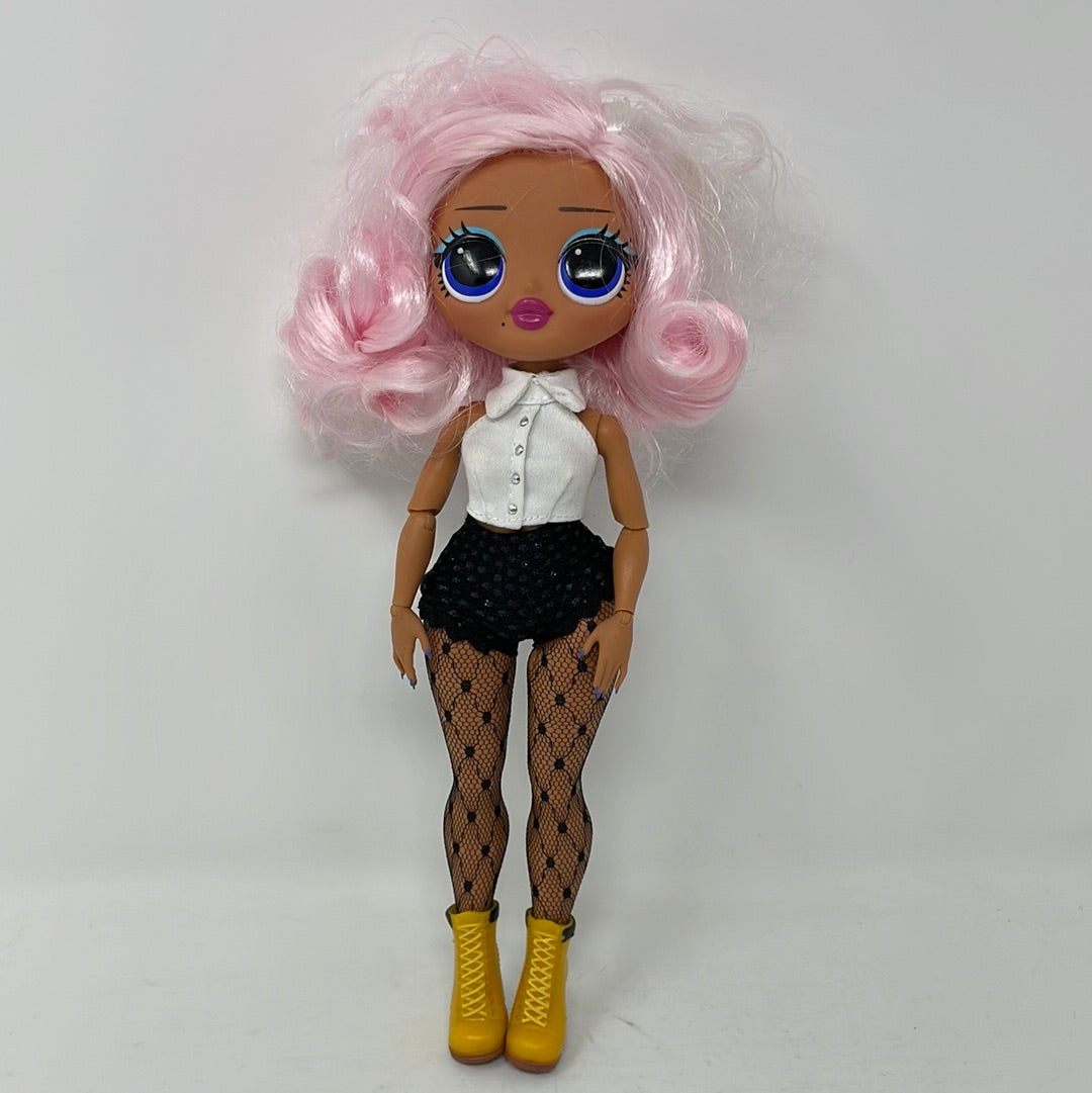 lol surprise omg uptown girl Pink Hair Fish Nets Black Shorts - Main Image