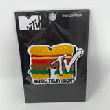 Official MTV Hamburger Logo Embroidered Iron On Patch Music Color