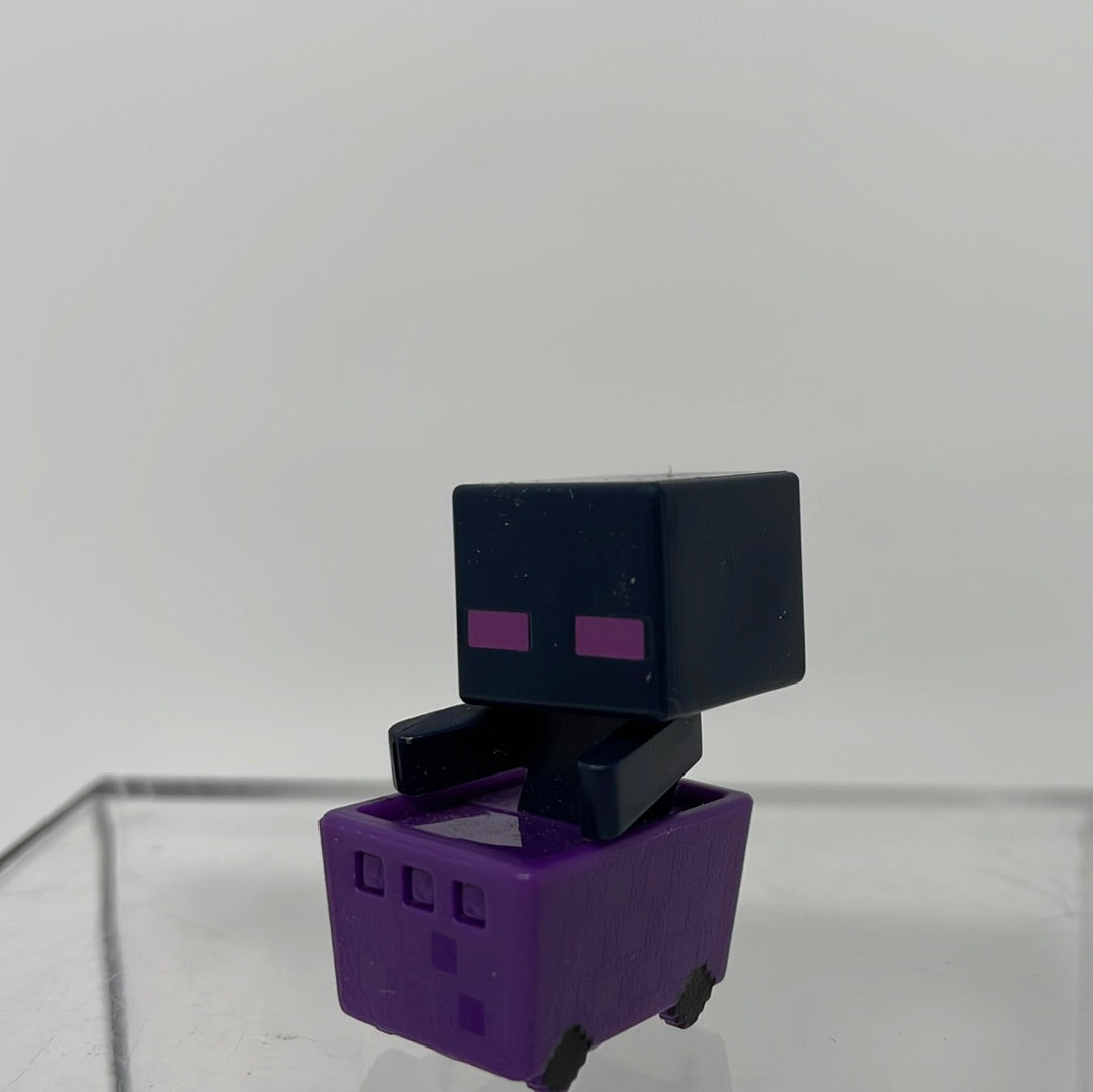 Mojang Minecraft Enderman In Minecart Action Figure Rolling Action