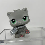 LPS Littlest Pet Shop 82 Persian Cat Grey Green Dot Eyes Hasbro