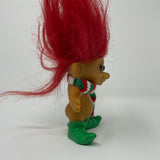 Russ Troll Doll with Red Hair and Green Shoes and Scarf 3 inches
