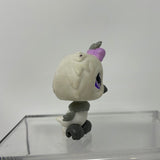Littlest Pet Shop #449 Grey/white Owl Purple Eyes With Bow - Toy Owl