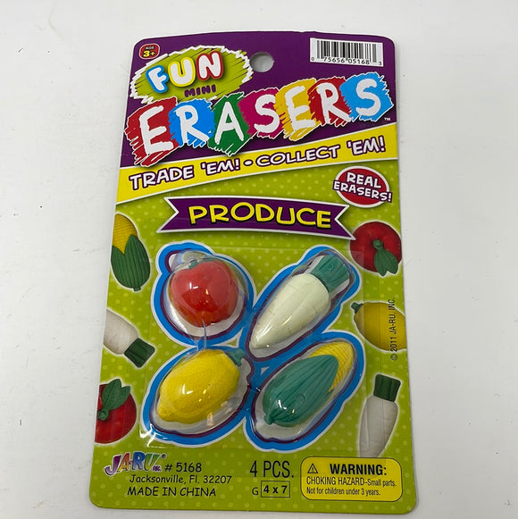 Fun Mini Erasers Produce