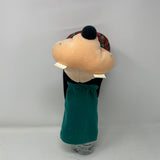 Disney Store Goofy Golf Club Head Cover Plush Green Tartan Plaid