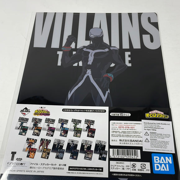 My Hero Academia Hero Vs Villans Ichiban Kuji Clear File And Sticker Twice
