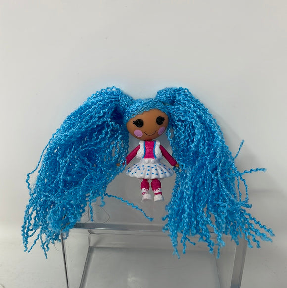 Mini LalaLoopsy Loopy Blue Yarn Hair Mittens Fluff N’ Stuff Doll” 3”
