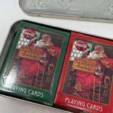 COCA-COLA COMPANY 1998 NOSTALGIA PLAYING CARDS 1956 CHRISTMAS TIN W/ 2 DECKS