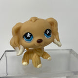 Rare Littlest pet shop #748 Brown Cocker Spaniel Dog Flower Eyes Animal LPS Toy