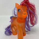 MLP My Little Pony G3 Clear Glitter Orange Pony With Heart Cutie Mark