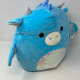 Squishmallow 12" DEVIN blue dragon sequin belly NEW 2021 NWT plush kellytoy