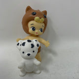 Twozies Figures Brown Chipmunk Baby and White and Black Puppy Pet