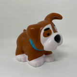 Fisher Price Little People Brown & White Dog Puppy with Raised Ear Plastic Toy