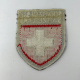 Schweiz-Suisse Switzerland Swiss Red Cross Black Shield Crest Souvenir Patch