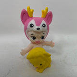 Twozies Figures Pink Deer Baby and Yellow Sheep